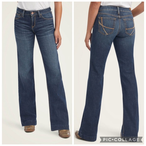 Ariat Denim - ARIAT Jeans Women's 28 S Blue Trouser Perfect Rise Maggie Wide Leg Denim Western